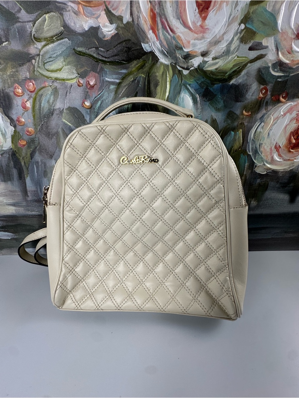 Carlo Rino Classic Collection Quilted Backpack 🤍